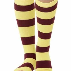 Smiffys USA Accessories Stripy Child Yellow And Burgundy Socks