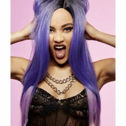 Smiffys USA Manic Panic® Amethyst Ombre™ Super Vixen Women's Wig