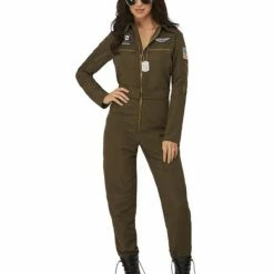 Smiffys USA Costumes Top Gun Maverick Ladies Aviator Costume