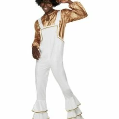Smiffys USA 70s Disco Men's White And Gold Costume Costumes