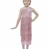 Smiffys USA 20s Pink Flapper Girls Costume Costumes