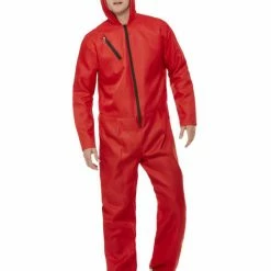 Smiffys USA Bank Robber Adult's Red Jumpsuit Costumes