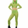 Smiffys USA Costumes Fever Cannabis Sheer Crop Top & Leggings Women's 2 Smiffys USA Costumes Fever Cannabis Sheer Crop Top & Leggings Women's