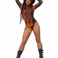 Smiffys USA Fever Flame Women's Fire Bodysuit Costume Costumes