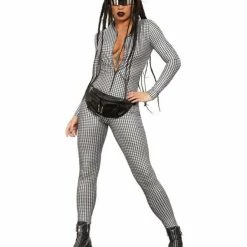 Smiffys USA Costumes Fever Miss Whiplash Disco Holographic Costume Women's Catsuit