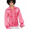 Smiffys USA 60's Ruffled Pink Men's Shirt 2 Smiffys USA 60's Ruffled Pink Men's Shirt