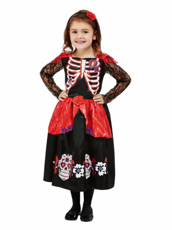 Smiffys USA Costumes Toddler Girl Day Of The Dead Costume 3 Smiffys USA Costumes Toddler Girl Day Of The Dead Costume