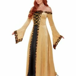Smiffys USA Medieval Countess Women's Gold Costume