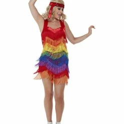 Smiffys USA Costumes 20s Rainbow Pride Flapper Women's Dress