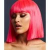 Smiffys USA Fever Lola Women's Neon Pink Wig Blunt Cut Bob With Fringe