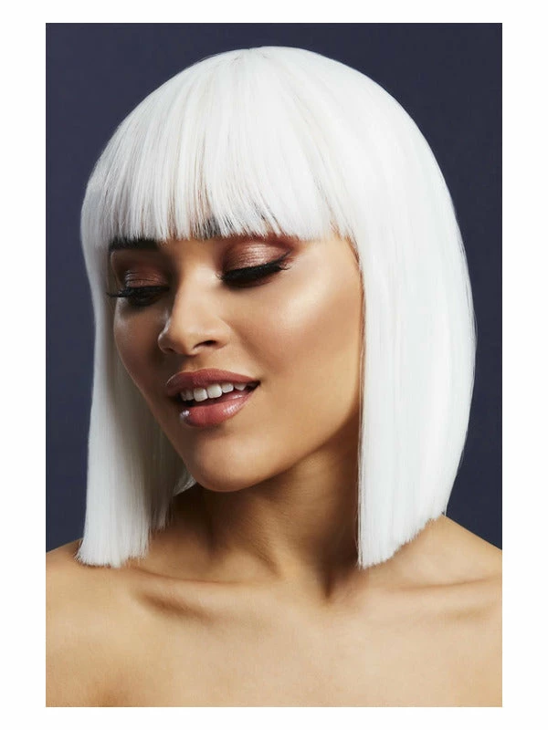 Smiffys USA Wigs & Beards Fever Lola Women's White Wig Blunt Cut Bob With Fringe 3 Smiffys USA Wigs & Beards Fever Lola Women's White Wig Blunt Cut Bob With Fringe