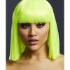 Smiffys USA Fever Lola Women's Neon Lime Wig Blunt Cut Bob With Fringe 2 Smiffys USA Fever Lola Women's Neon Lime Wig Blunt Cut Bob With Fringe