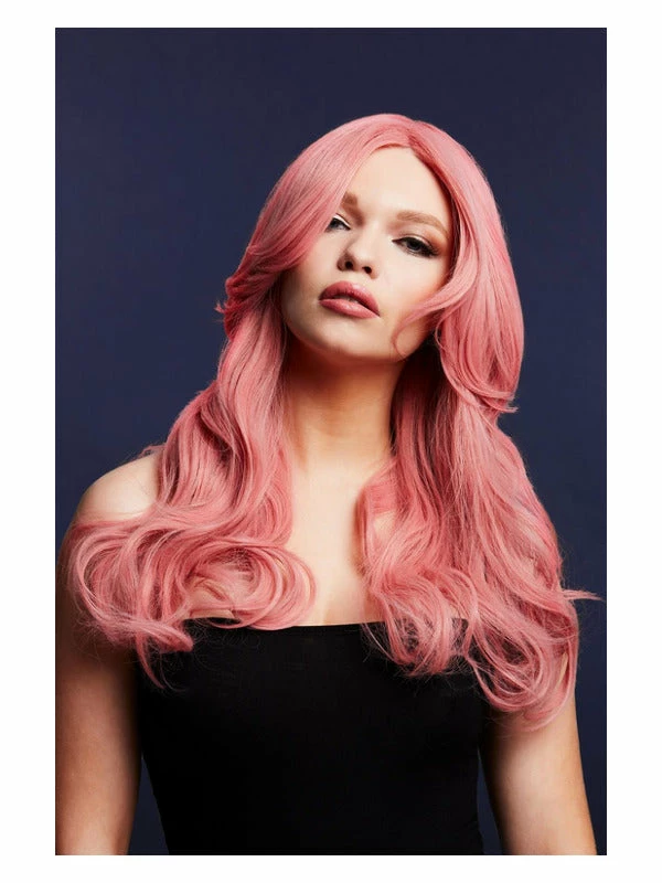 Smiffys USA Fever Nicole Women's Ash Pink Wig Long Soft Wave 3 Smiffys USA Fever Nicole Women's Ash Pink Wig Long Soft Wave