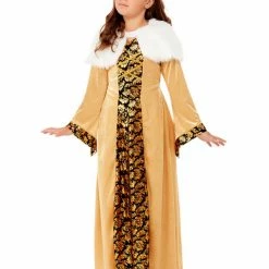 Smiffys USA Medieval Countess Girl's Gold Costume