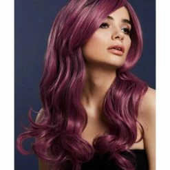 Smiffys USA Khloe Fever Women's Mauve Purple Wig Long Wave