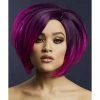 Smiffys USA Fever Savanna Women's Purple Wig Asymmetric Bob Side Parting