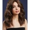 Smiffys USA Ashley Fever Women's Brown Wig Two Toned Wavy Long Layered