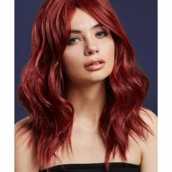 Smiffys USA Wigs & Beards Ashley Fever Women's Ruby Red Wig Two Toned Wavy Long Layered