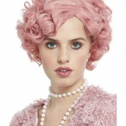Smiffys USA 20s Flirty Flapper Wig Women's Pink 1920's Costumes