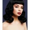 Smiffys USA Bettie Fever Women's Black Wavy Wig With Short Fringe
