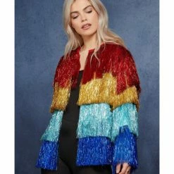 Smiffys USA Costumes Fever Tinsel Festival Women's Rainbow Pride Jacket