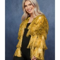 Smiffys USA Fever Tinsel Festival Women's Gold Jacket