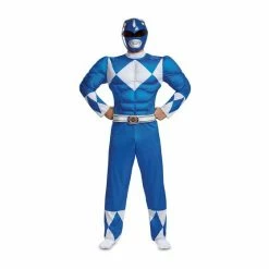 Disguise Costumes Power Rangers Mighty Morphin Men's Blue Ranger Classic Muscle Costume