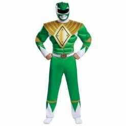 Disguise Costumes Power Ranger Green Ranger Classic Muscle Men's Adult Costume & Helmet