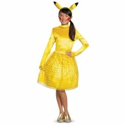 Disguise Costumes Pokemon Girl Pikachu Classic Child Costume Dress With Headband