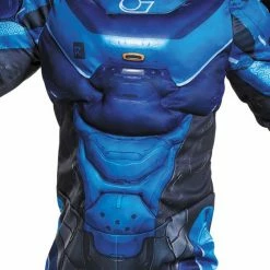 Disguise Costumes Halo Blue Spartan Adult Muscle Costume And Helmet