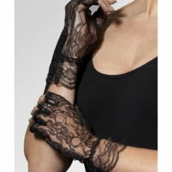 Smiffys USA Fingerless Black Lace Women's Gloves Accessories