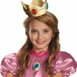 Disguise Mario Brother Princess Peach Crown & Amulet - Child
