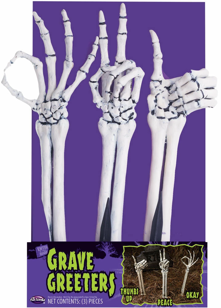 Fun World Grave Breaker Arms Peace Thumb Skeleton 4 Fun World Grave Breaker Arms Peace Thumb Skeleton