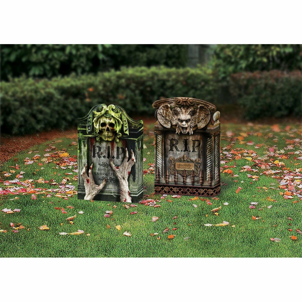 Fun World Decorations & Props 22" Tombstone Faux Real Folding - 2 Piece Set 3 Fun World Decorations & Props 22" Tombstone Faux Real Folding - 2 Piece Set