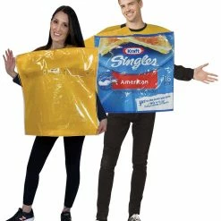 Rasta Imposta Kraft Singles Pack And Single Slice Cheese Couple Costume, Adult