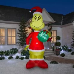 Gemmy Decorations & Props The Grinch With Ornament Giant 11' Airblown Christmas Lawn Decoration