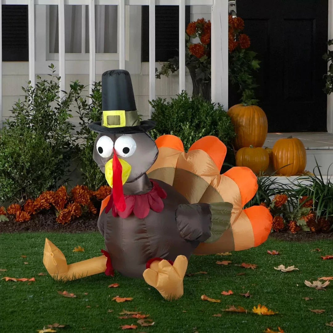Gemmy Outdoor Pilgrim Turkey 3ft Airblown Thanksgiving Yard Decoration Decorations & Props 3 Gemmy Outdoor Pilgrim Turkey 3ft Airblown Thanksgiving Yard Decoration Decorations & Props