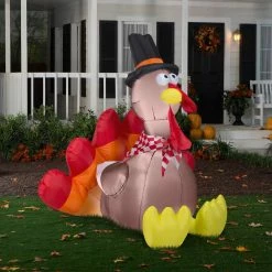 Gemmy Thanksgiving Turkey 5ft Airblown Yard Decor