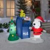 Gemmy Snoopy And Woodstock With Mailbox 5.5ft Airblown Christmas Yard Decoration