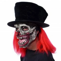 Zagone Studios Masks Now That's Funny, Evil Clown Mask With Attached Top Hat