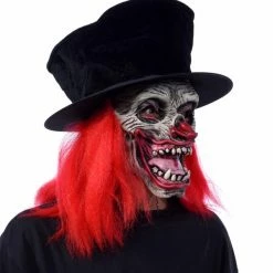 Zagone Studios Masks Now That's Funny, Evil Clown Mask With Attached Top Hat