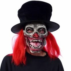 Zagone Studios Masks Now That's Funny, Evil Clown Mask With Attached Top Hat