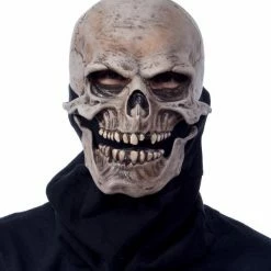 Zagone Studios Death, Skull Latex Face Mask, Human Skeleton Head Mask With Moving Mouth