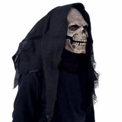 Zagone Studios Masks Grim Reaper, Skull Skeleton Head Latex Face Mask With Moving Mouth