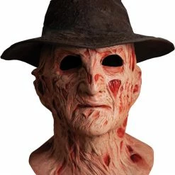 Trick Or Treat Studios TV & Movie Costumes The Dream Master Deluxe Freddy Mask With Hat, A Nightmare On Elm Street 4