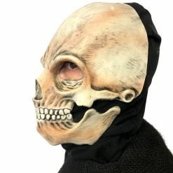 Zagone Studios Classic Sock Skull, Skeleton Head Latex Face Mask With Moving Mouth Masks