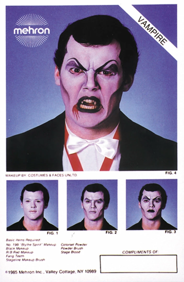 Mehron Instruction Sheets Vampire 3 Mehron Instruction Sheets Vampire