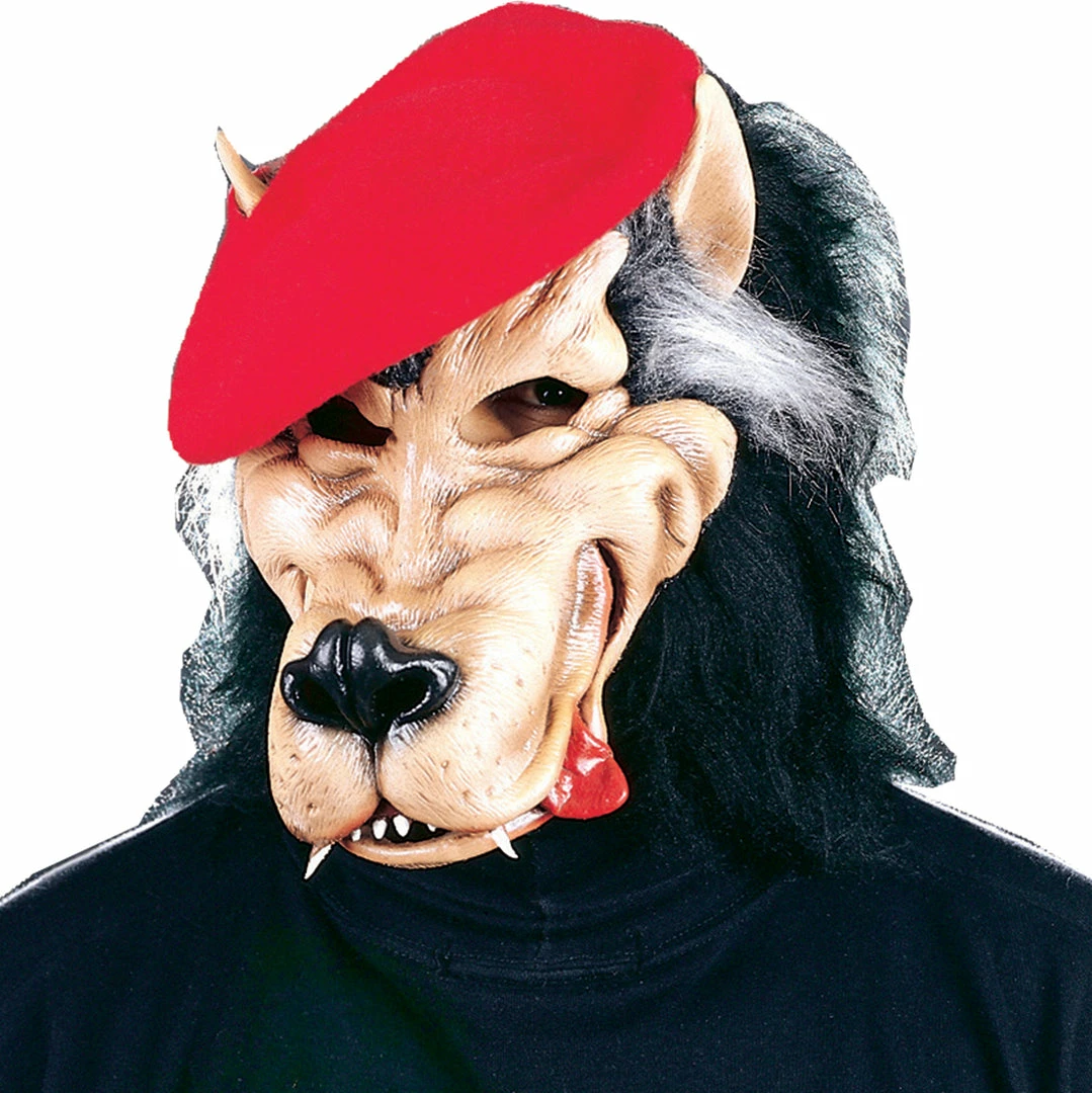 Zagone Studios Party Animal, Wolf Or Fox Latex Face Mask With Attached Beret Masks 4 Zagone Studios Party Animal, Wolf Or Fox Latex Face Mask With Attached Beret Masks