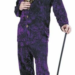Fun World Big Daddy Purple & Leopard Print Adult Men's Costume & Hat Costumes