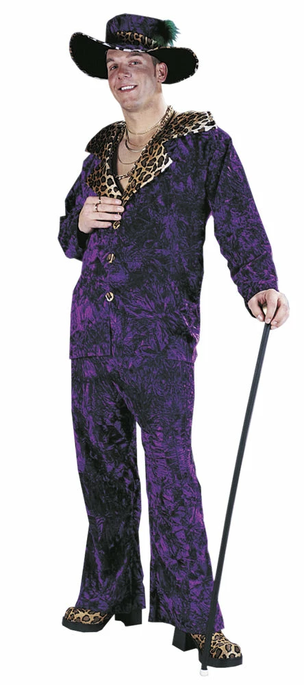 Fun World Big Daddy Purple & Leopard Print Adult Men's Costume & Hat Costumes 3 Fun World Big Daddy Purple & Leopard Print Adult Men's Costume & Hat Costumes